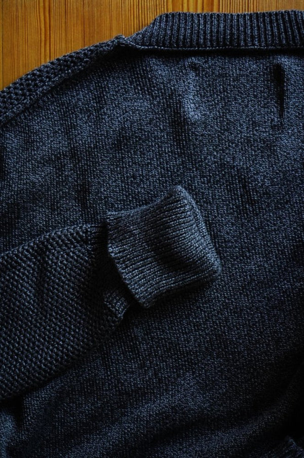 WALES COTTON Hand Knit V Neck