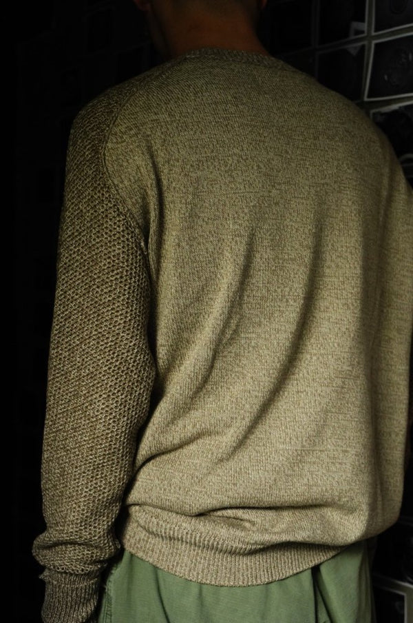 WALES COTTON Hand Knit V Neck