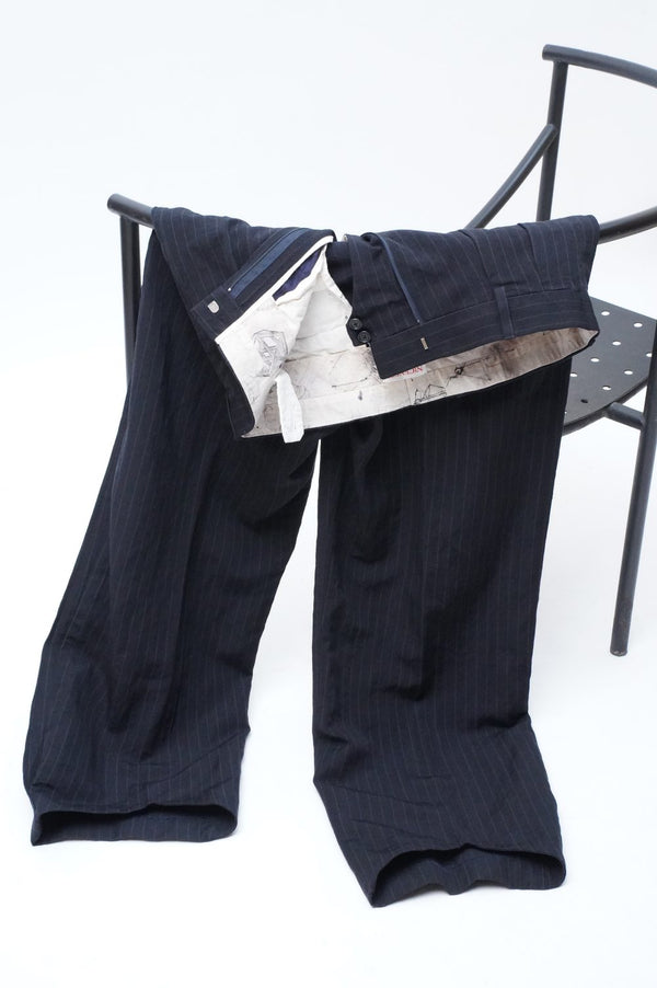 D.SCHENKER -Overdyed Stripe Flying V Trousers-