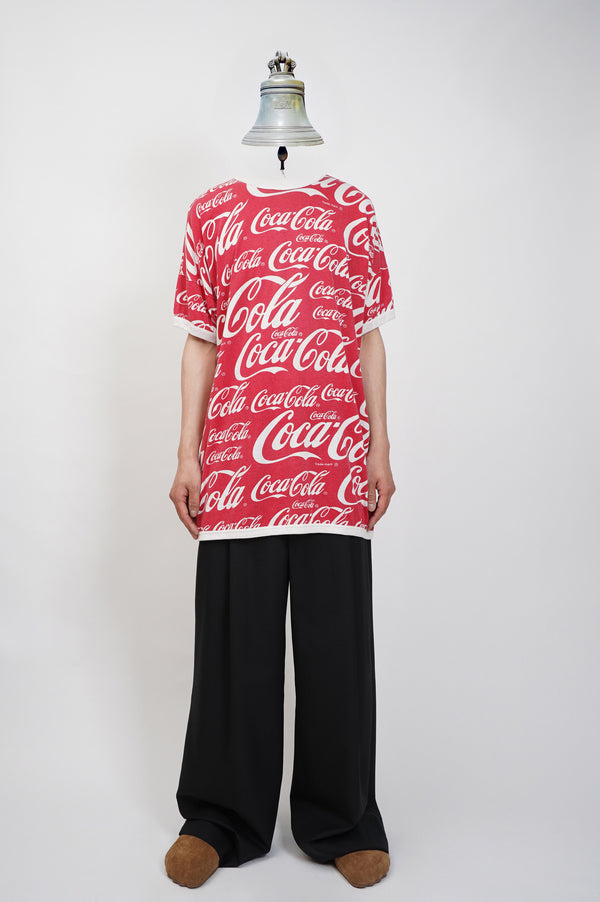 80`s "Coca-Cola" -Multi Logo Printed Ringer Tee-