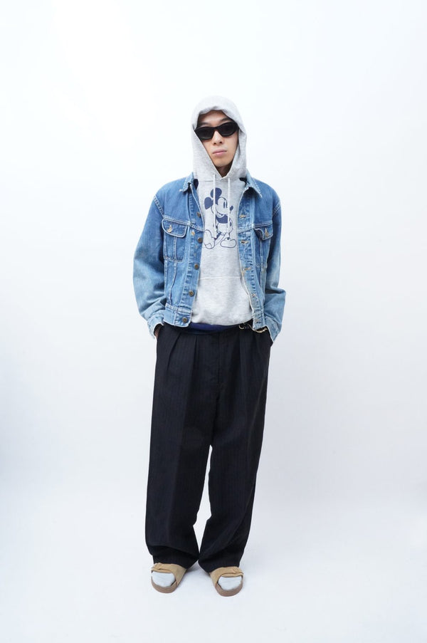 D.SCHENKER -Overdyed Stripe Flying V Trousers-