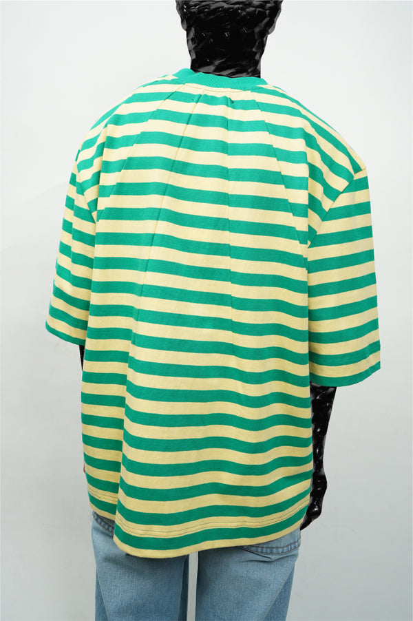"Aris Tatalovich" -DART NECK STRIPE T-SHIRT-