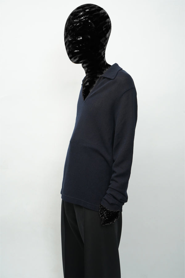 "ARMANI EXCHANGE" -Wool/Acrylic Skipper Polo-