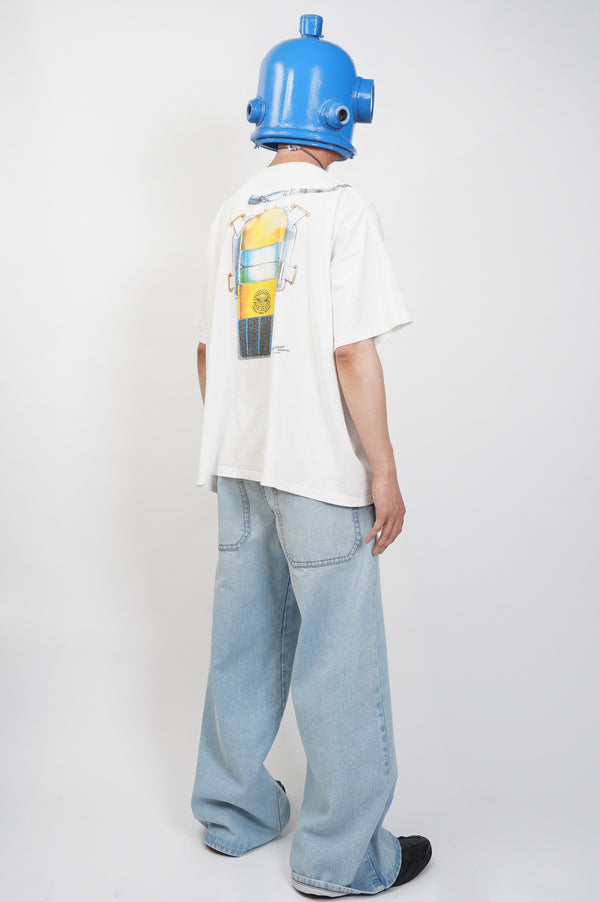 90`s "RAINBOW GRAPHICS" -Cylinder Printed S/S Tee-
