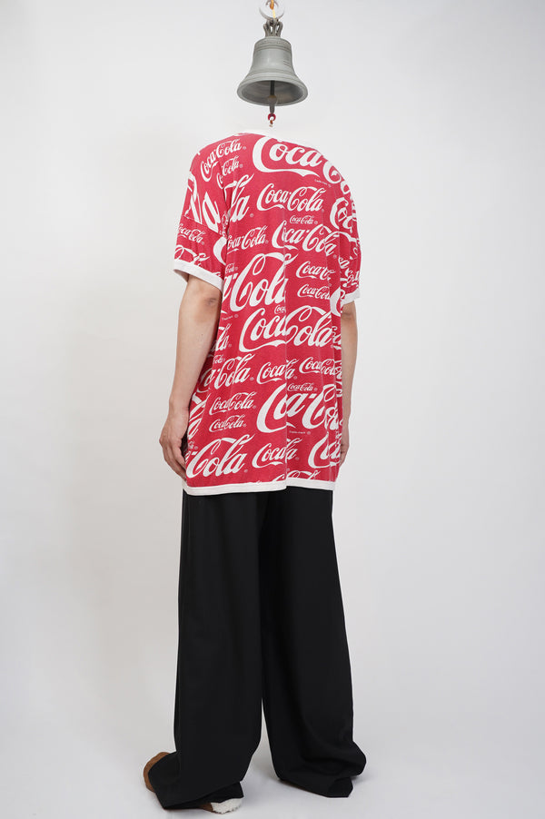 80`s "Coca-Cola" -Multi Logo Printed Ringer Tee-