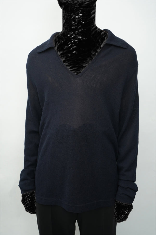 "ARMANI EXCHANGE" -Wool/Acrylic Skipper Polo-