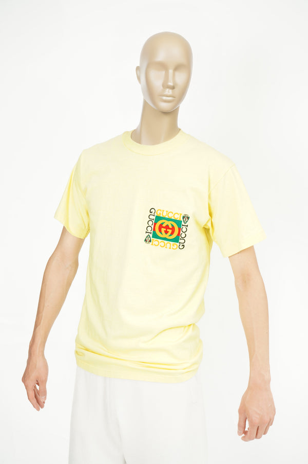 80's "JERZEES" -Bootleg "GUCCI" Printed S/S Tee-