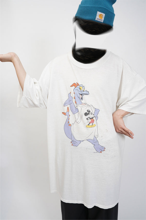 80`s "DISNEY" -"FIGMENT" Printed S/S Long T-Shirt-