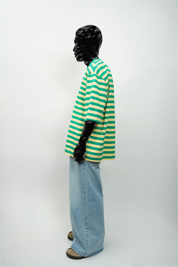 "Aris Tatalovich" -DART NECK STRIPE T-SHIRT-