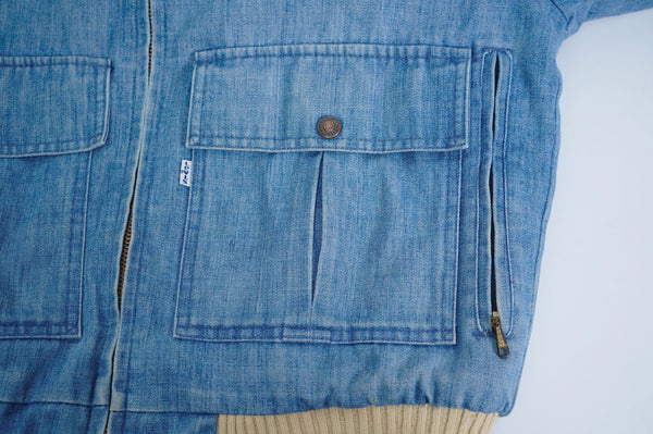 70's "Levi's" -G-1 Type Denim Boa Jacket-