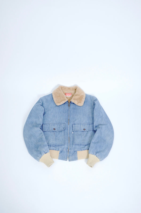 70's "Levi's" -G-1 Type Denim Boa Jacket-