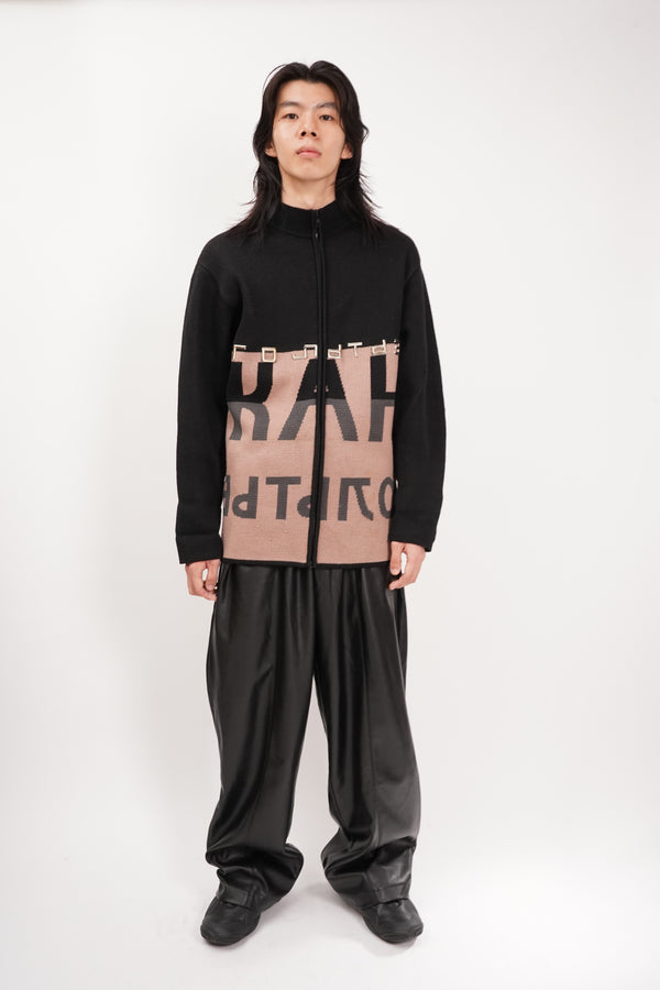 "Jean Paul Gaultier EQUATOR" -Jacquard Knit Zip Up Jacket-