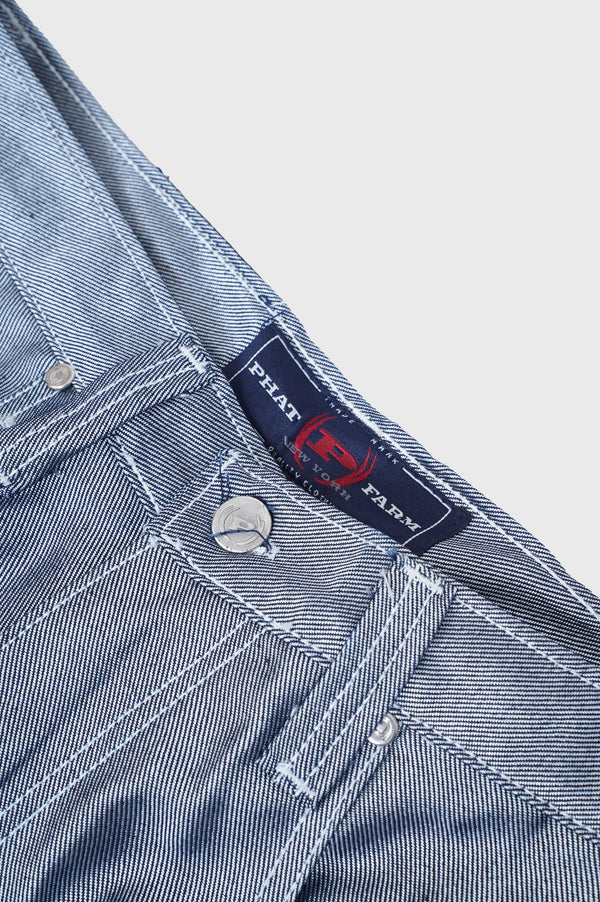 90's "PHAT FARM" -Shiny Denim Painter Pants(DEADSTOCK)-
