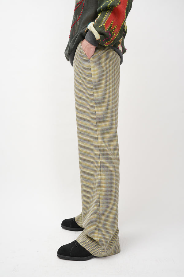 "UNKNOWN" -Check Pattern Flare Pants-