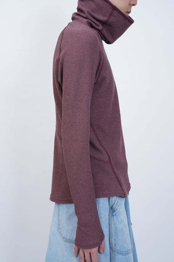 "UNKNOWN" -High Neck Thermal Pullover-