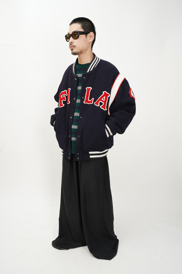 90's "FILA" -Logo Patch Stadium Jacket-