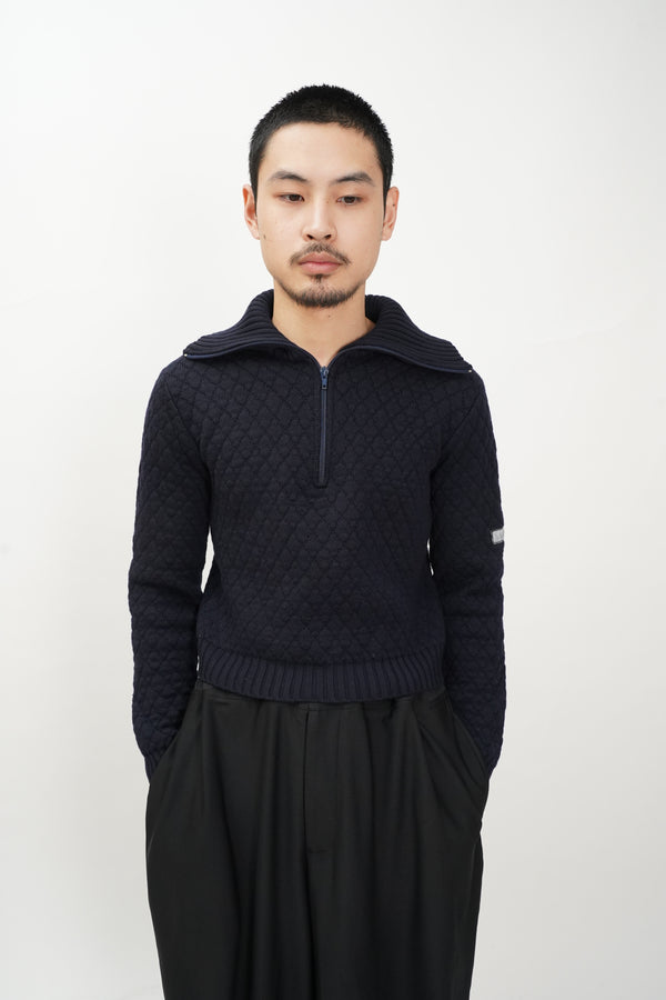 "GIORGIO ARMANI NEVE" -High Neck H/Z Knit Sweater-