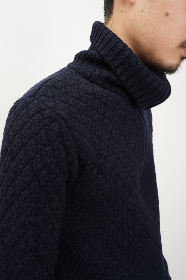 "GIORGIO ARMANI NEVE" -High Neck H/Z Knit Sweater-