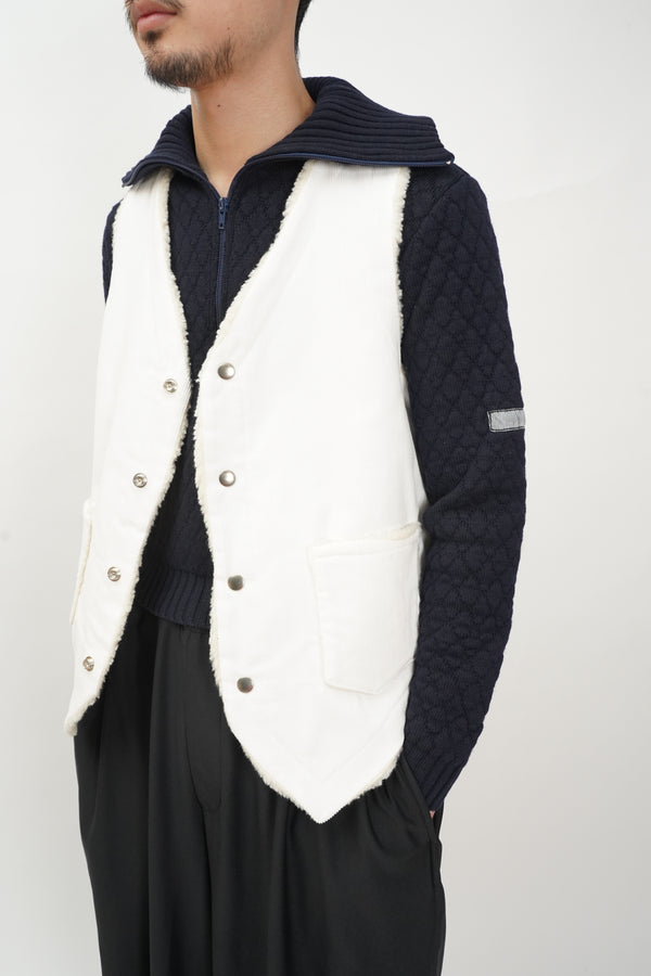 "GIORGIO ARMANI NEVE" -High Neck H/Z Knit Sweater-