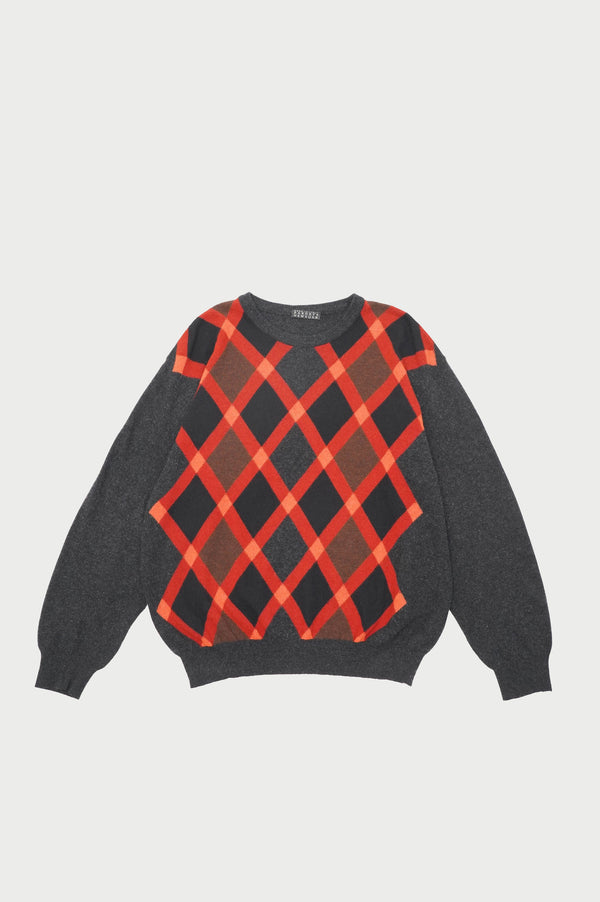 90's "BARNEYS NEWYORK" -Argyle Pattern C/N Knit Sweater-