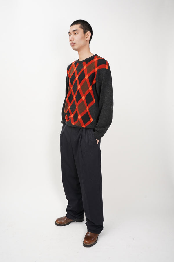 90's "BARNEYS NEWYORK" -Argyle Pattern C/N Knit Sweater-