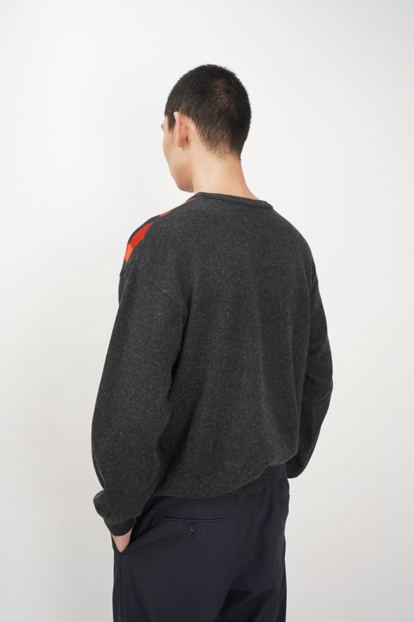 90's "BARNEYS NEWYORK" -Argyle Pattern C/N Knit Sweater-