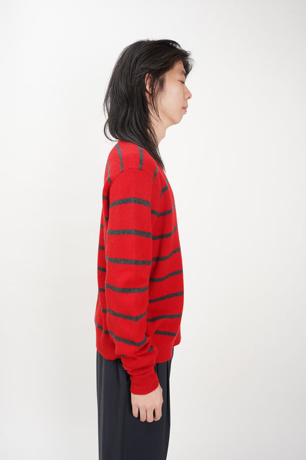 90's "POLO by Ralph Lauren" -Border Pattern C/N Wool Knit Sweater-