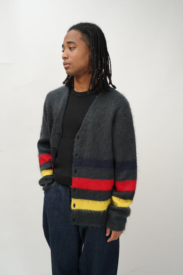 "UNKNOWN" -Mohair Shaggy Knit Cardigan-