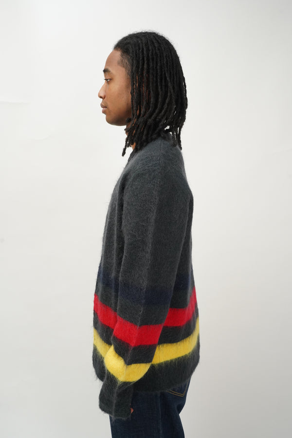 "UNKNOWN" -Mohair Shaggy Knit Cardigan-