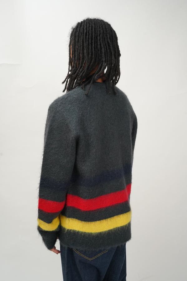 "UNKNOWN" -Mohair Shaggy Knit Cardigan-