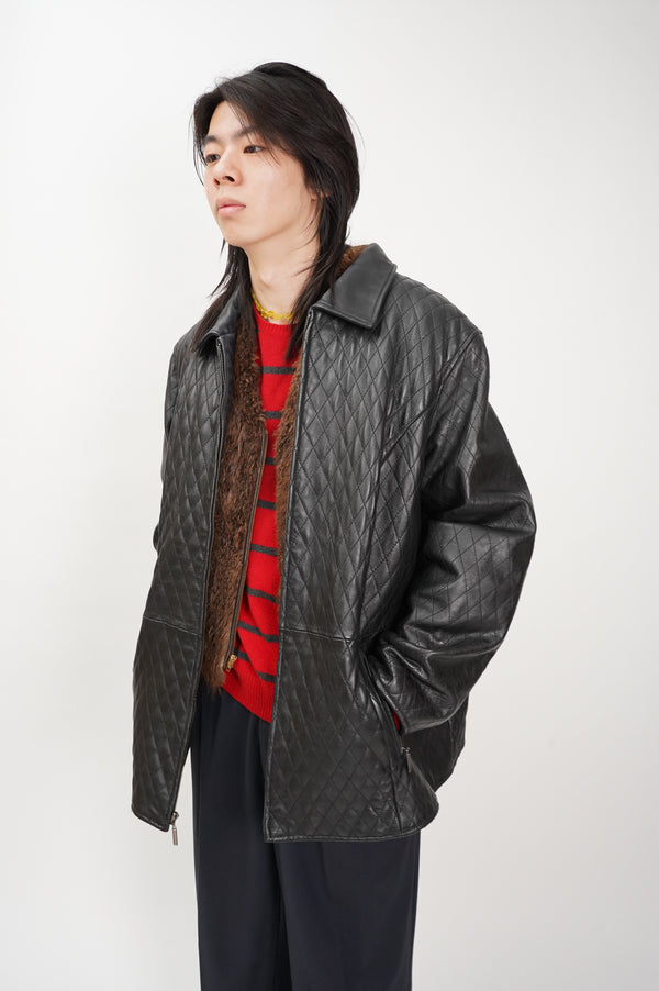 "avenue" -Quilting Leather Jacket-