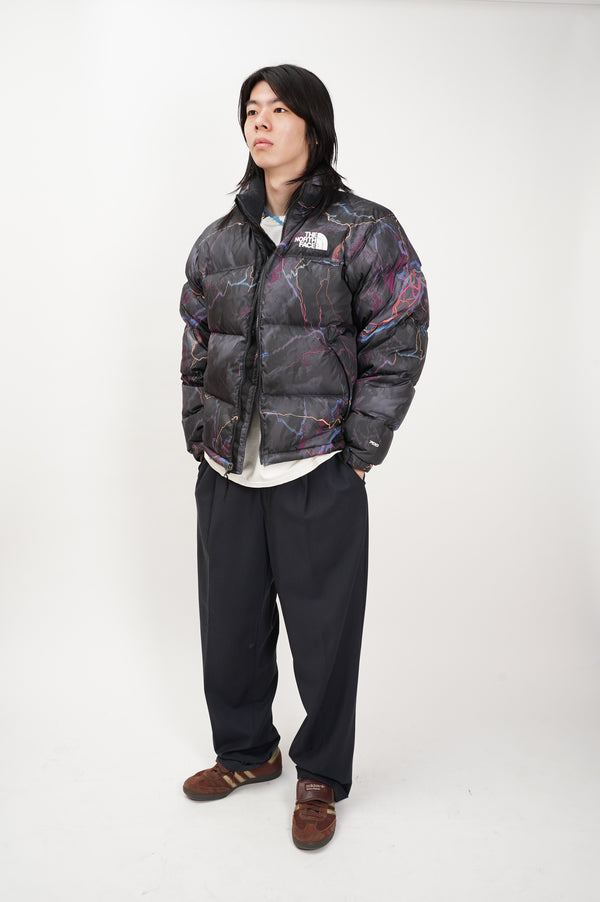 "THE NORTH FACE" -NUPTSE JACKET(BLACK/TRAIL GLOW PRINT)-