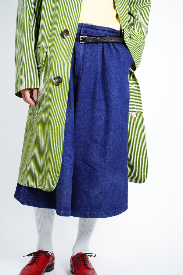 -Block Print Soutien Collar Coat-