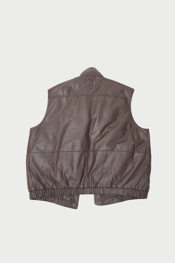 80'S "Eddie Bauer" -Leather Down Vest-