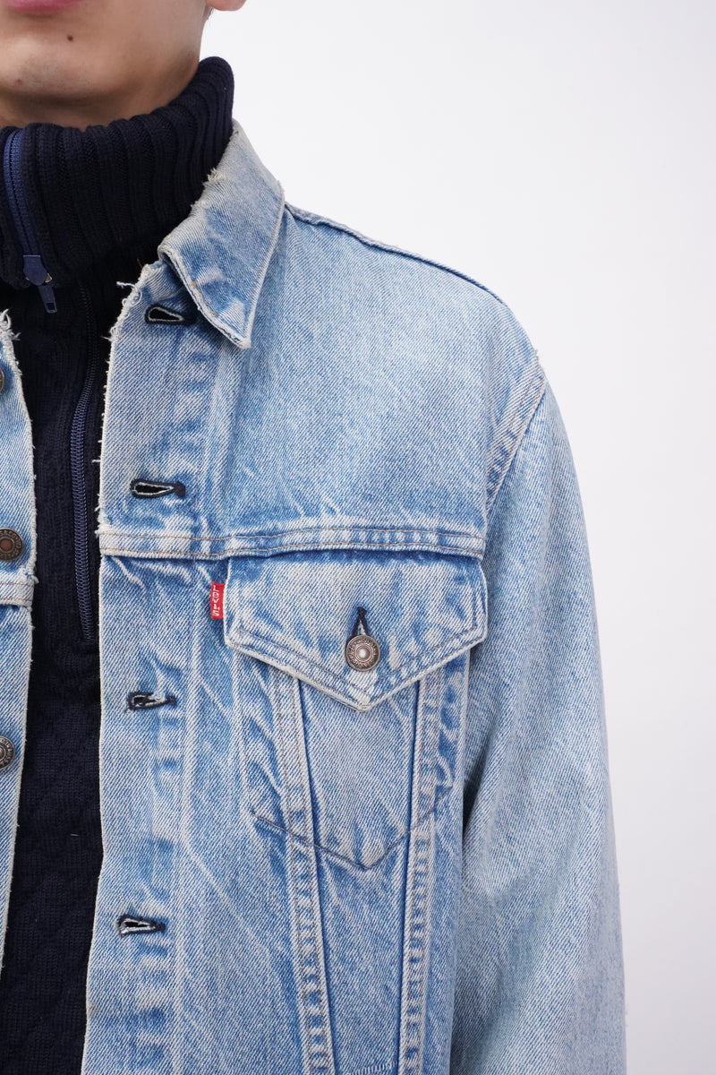 80'S Levi's 70609-0218 denim fleece jacket made in USA, men's size L, vintage /eaa515806