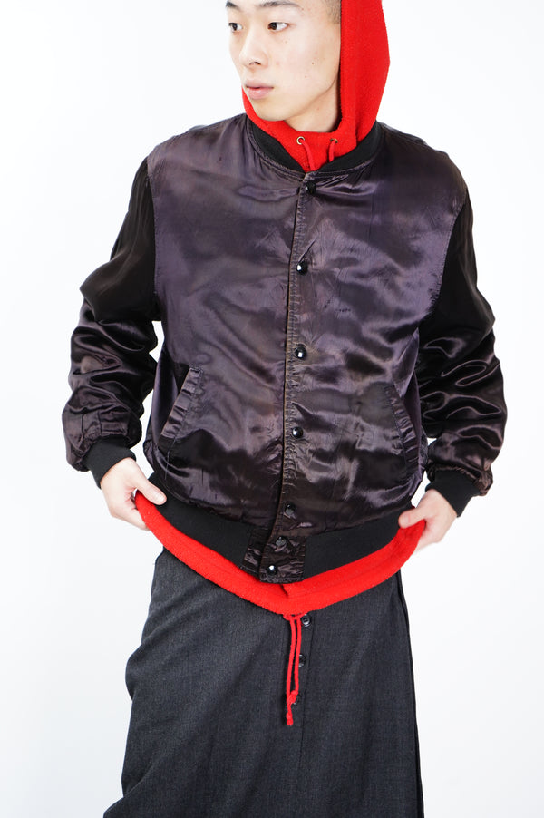 80’s "MTV" -Logo Embroidery Satin Jacket-