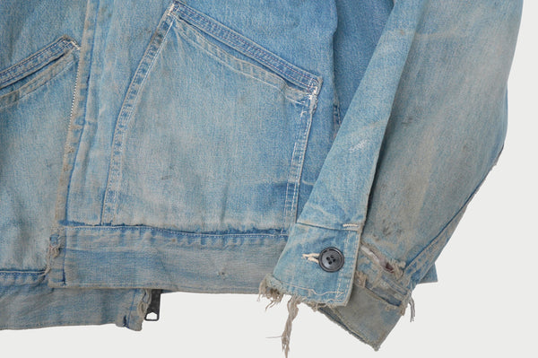 70's "BIG SMITH" -Quilting Liner Denim Zip Jacket-