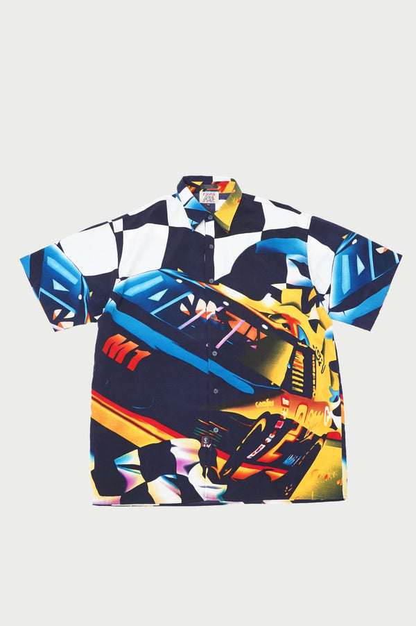 "PHAT FARM" -Car Printed Polyester S/S Shirts-