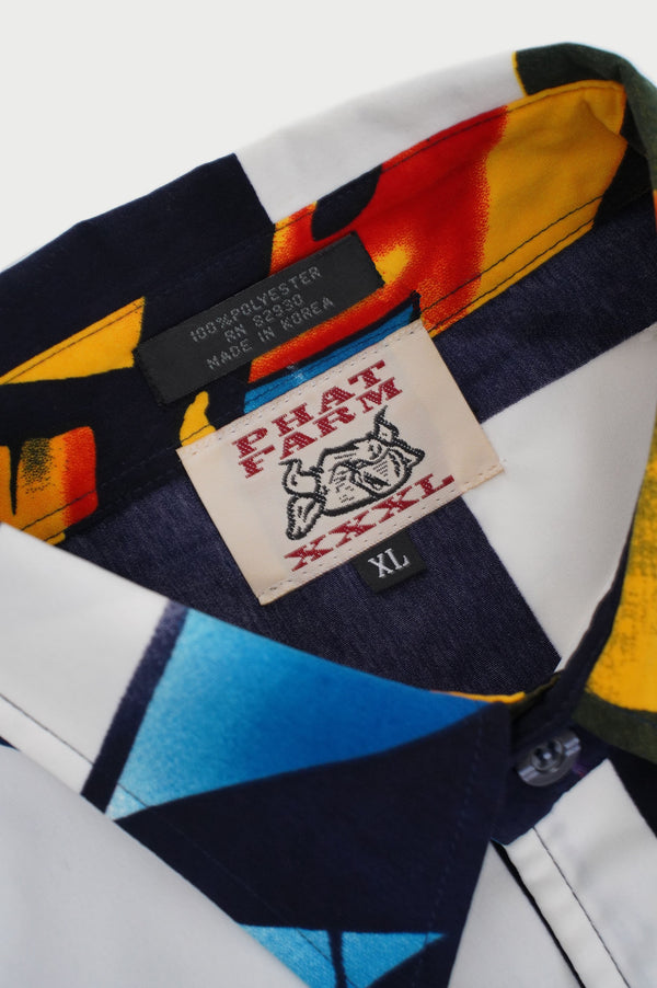 "PHAT FARM" -Car Printed Polyester S/S Shirts-