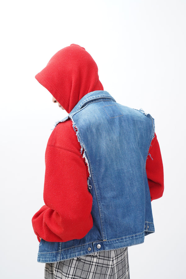 2000's EURO "Levi's ENGINEERED JEANS" -Denim Vest(Cut off)-