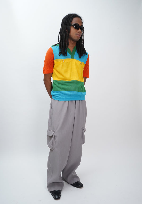 70's "Neiman-Marcus" -Border Pattern S/S Knit-