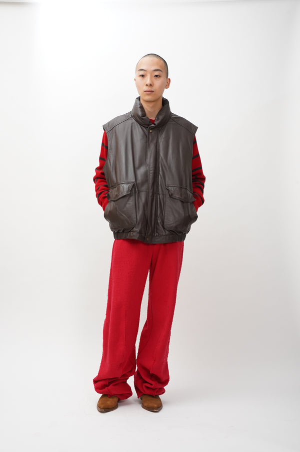 80'S "Eddie Bauer" -Leather Down Vest-