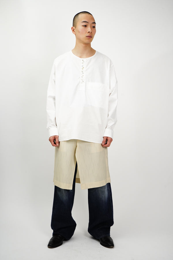 W.B.SMITH -Cambric Henry Neck Shirt-