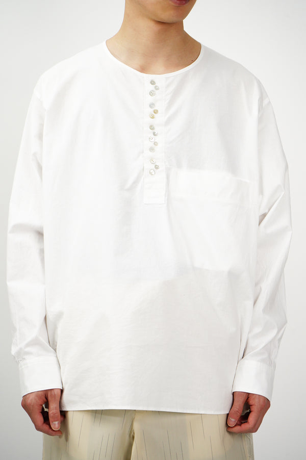 W.B.SMITH -Cambric Henry Neck Shirt-