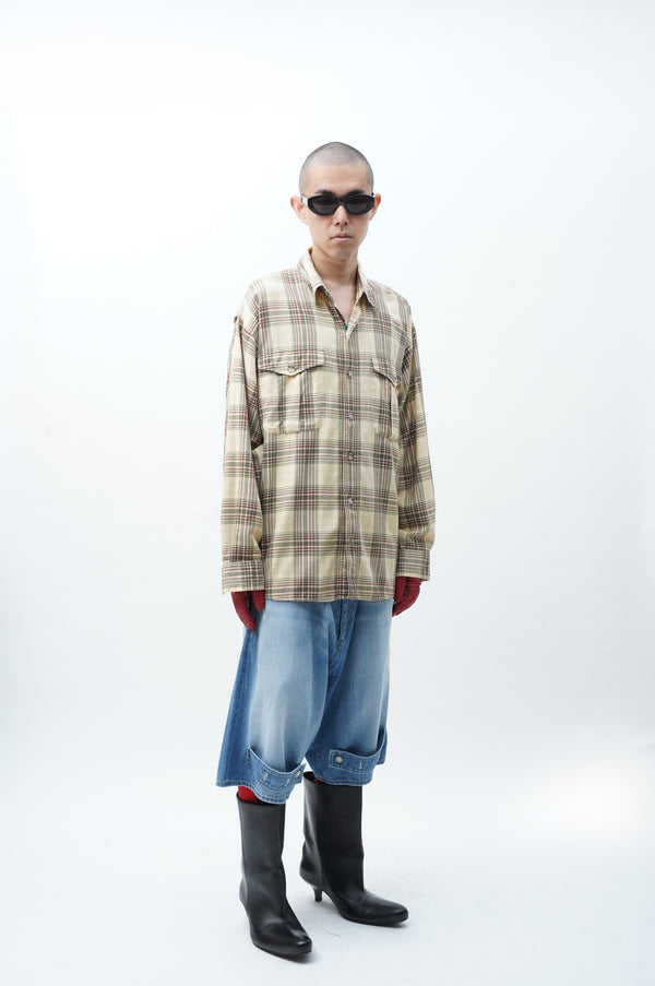 "WILLIS&GEIGER" -Check Pattern Cotton / Wool L/S Shirts-