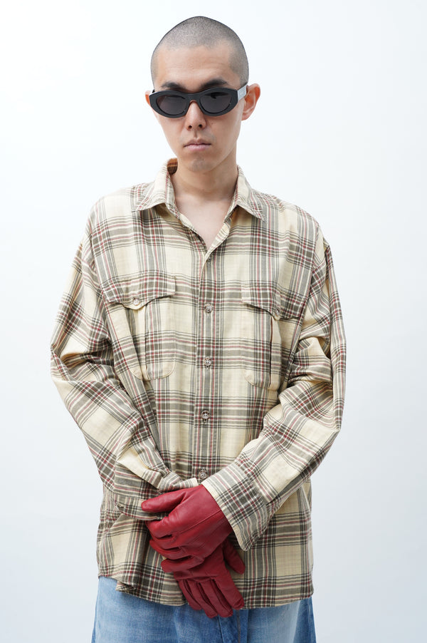 "WILLIS&GEIGER" -Check Pattern Cotton / Wool L/S Shirts-