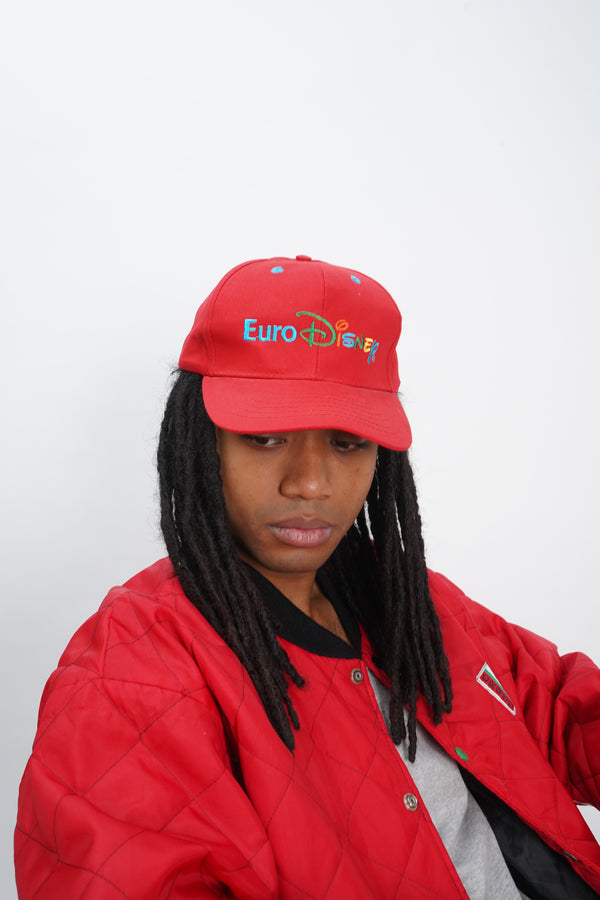 90's "Disney" -"EURO DISNEY" Logo Embroidery 6 Panel Cap-