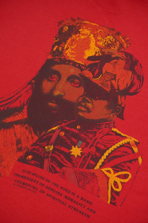 80's "UNKNOWN" -"Selassie/Garvey" Print S/S Tee-