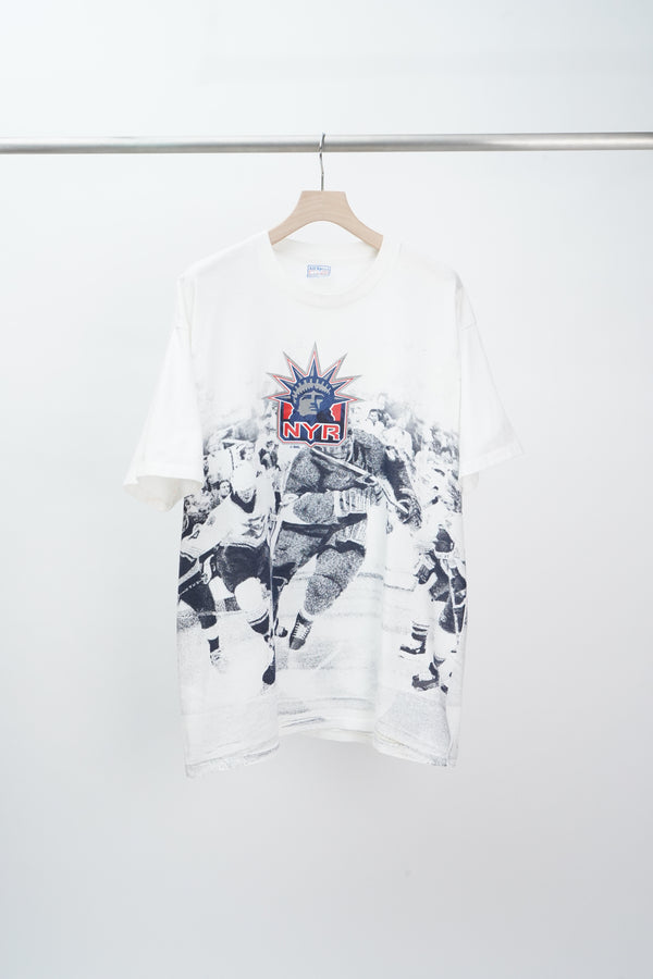 90's "New York Rangers" -All Over Print S/S Tee-