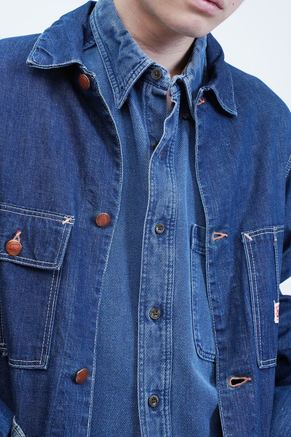 90's "L.L. Bean" -Indigo Canvas L/S B.D. Shirt-